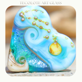 Carolina Beach Heart Focal - Glass Lampwork Bead