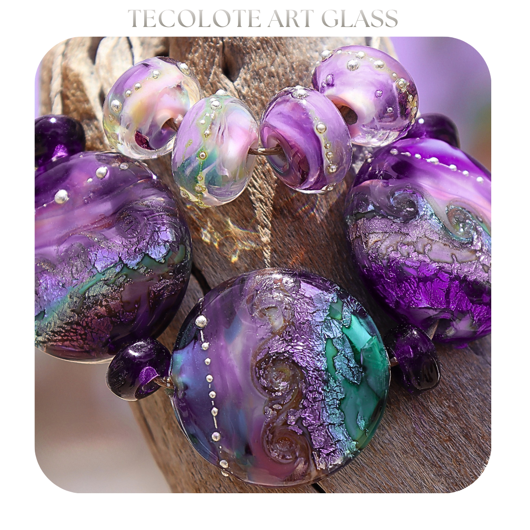 Baja Mystery - Art Glass Lampwork Focal Bead Set - Button Sprees & Accents  - Two colorways