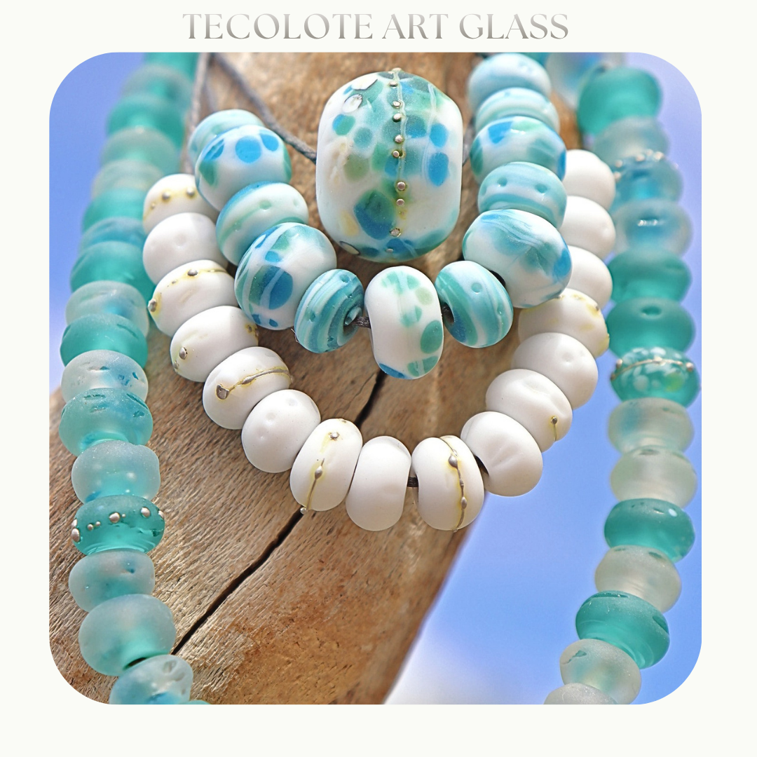 Mermaid & Pearl - Glass Lampwork Bead Set