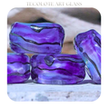 Aubergine & Metallic Charms - Art Glass lampwork Beads - BHB Large Hole for Pandora Bracelets