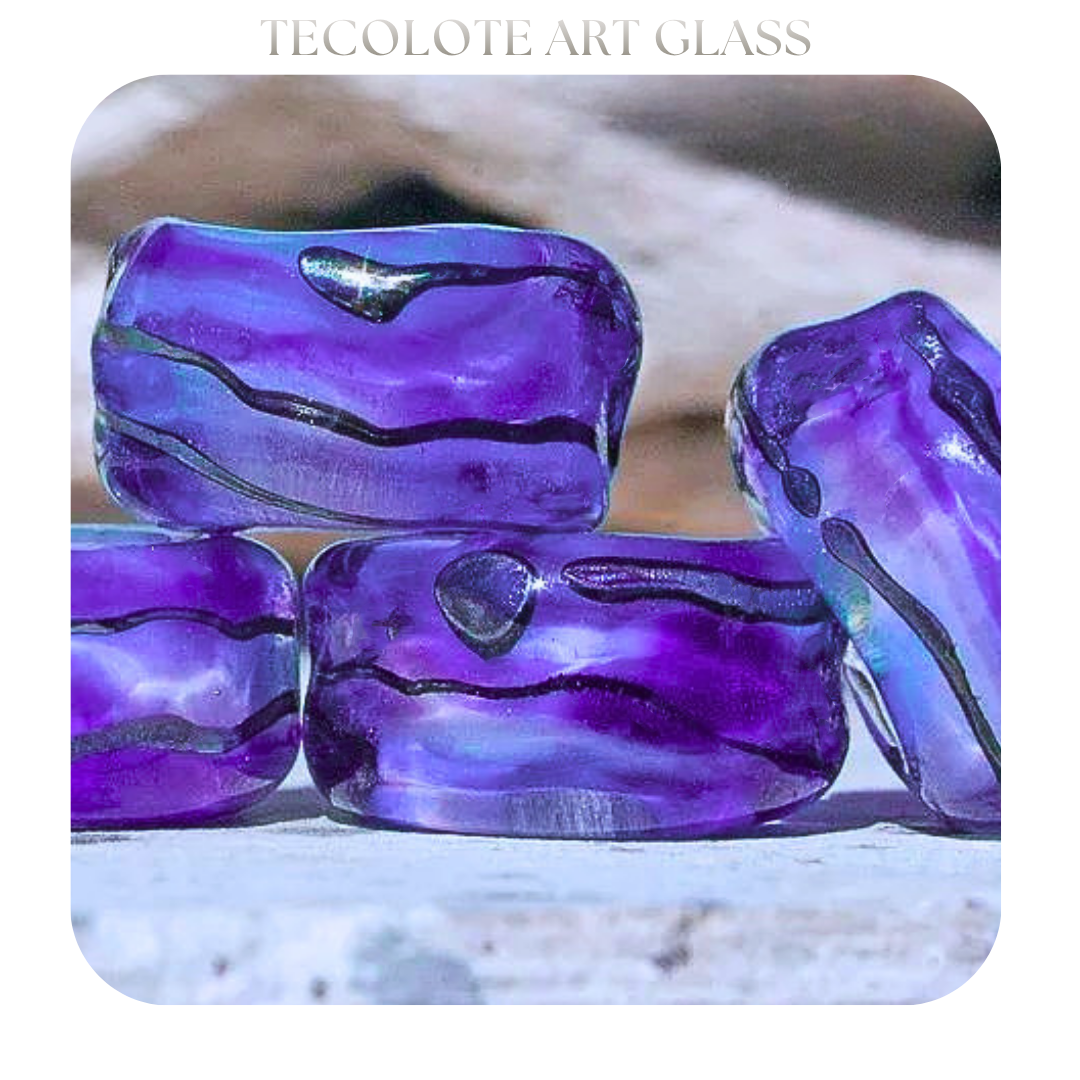 Aubergine & Metallic Charms - Art Glass lampwork Beads - BHB Large Hole for Pandora Bracelets