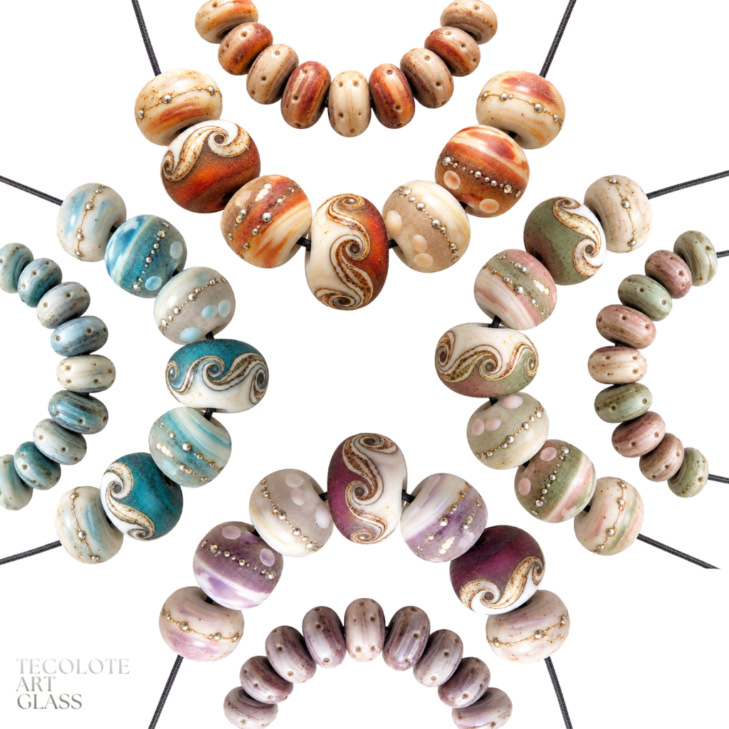 Boho Pearl Tumbled Accents & Organics in four color-ways  - Art Glass Lampwork Bead Collection