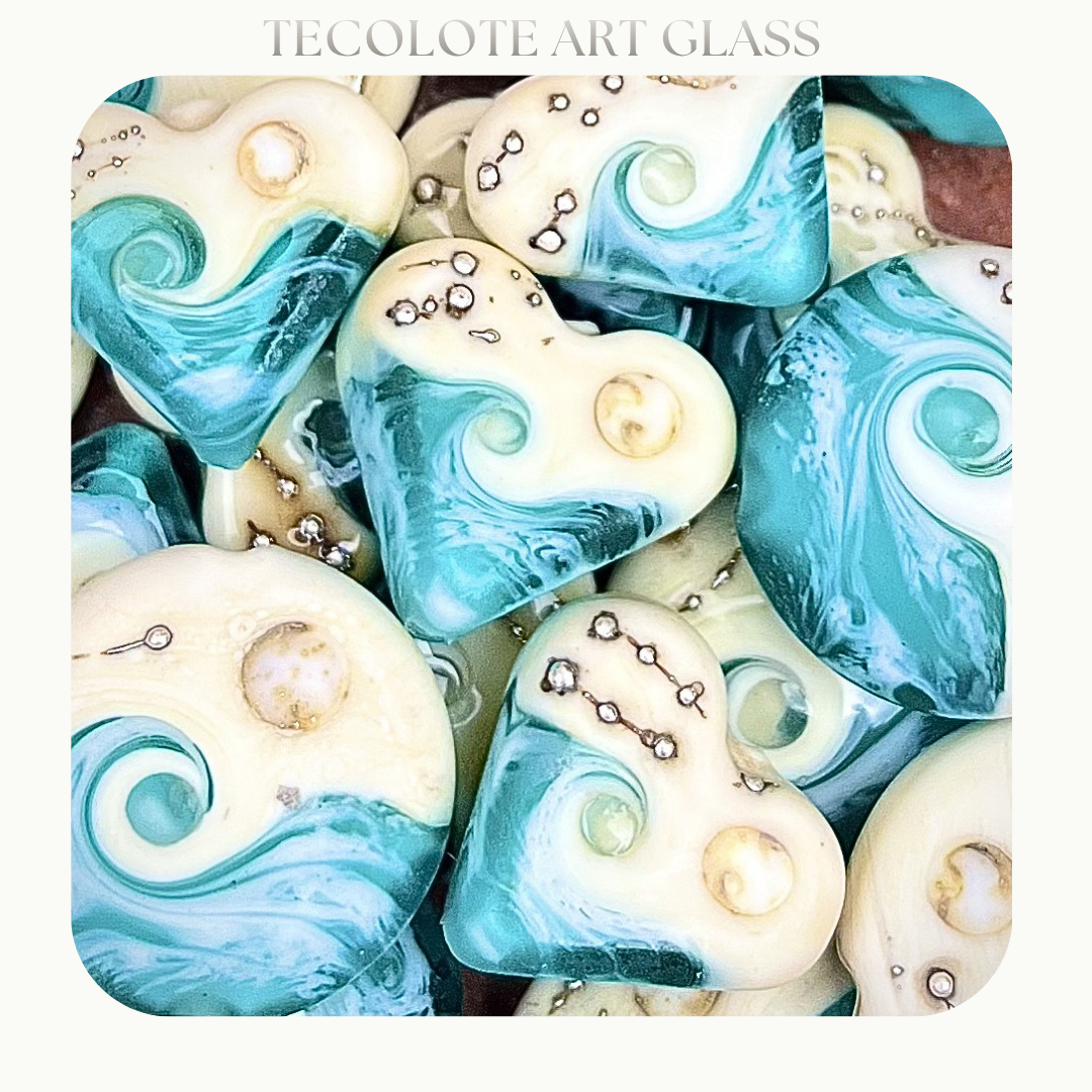 Ocean Beads by the Scoop - Glass Lampwork Beads with Fine Silver