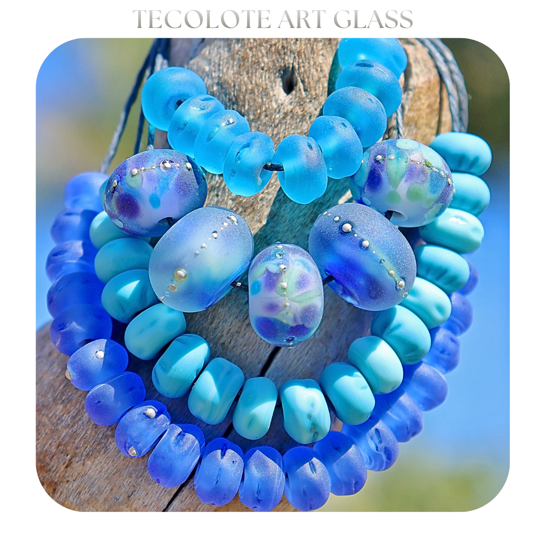 Blue River Blossom Art Glass Bead Collection