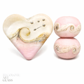 Sea Glass in Princess Pink Art Glass Heart Focal Bead and accents