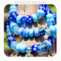 Happy as a Bluebird Strand - Glass Lampwork Beads
