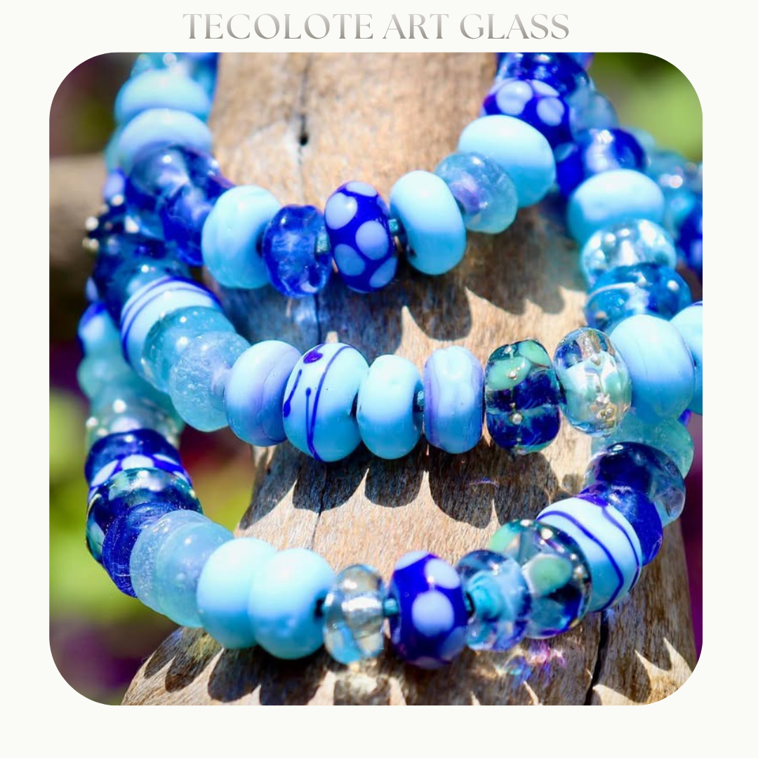 Happy as a Bluebird Strand - Glass Lampwork Beads
