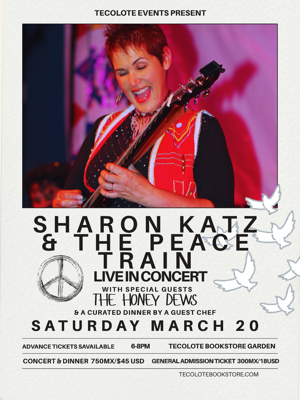 Sharon Katz & The Peace Train  in Concert at Tecolote - March 20th 2027 - Event Ticket