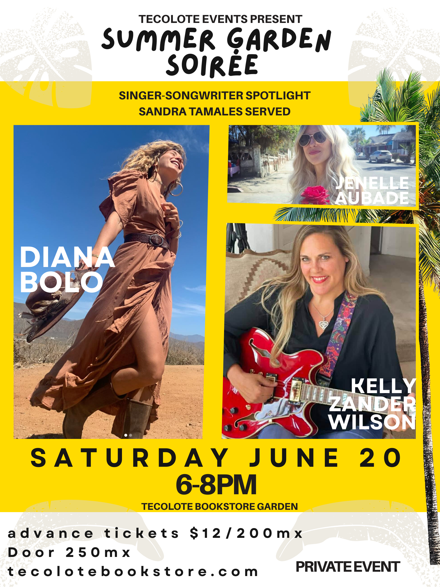 Summer Garden Soirée  - Diana Bolo - Kelly Zander Wilson - Jenelle Aubade - June 20th 2026 - Event Ticket