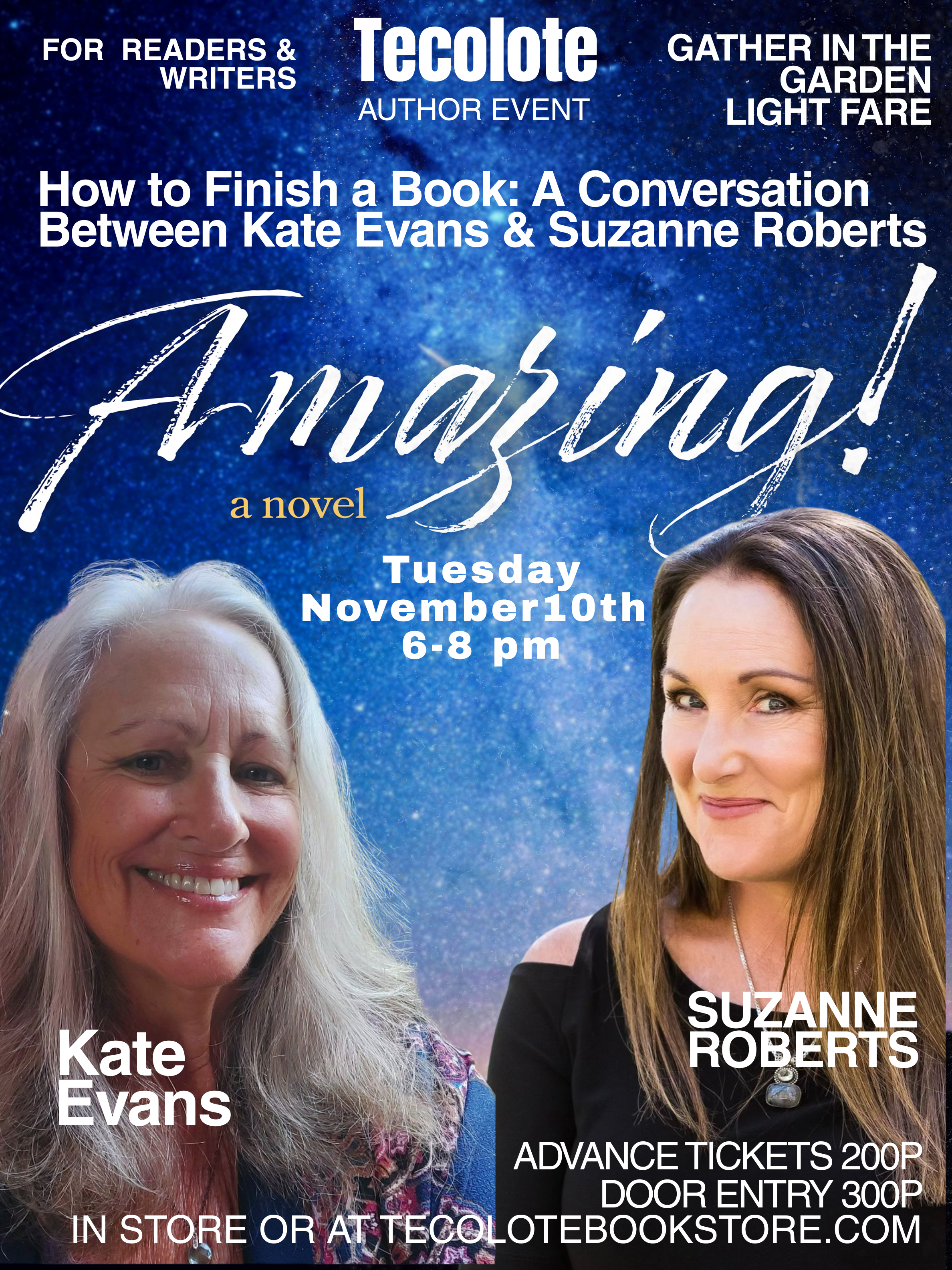 Author Event - November 10th 2026 - How to Finish a Book: A Conversation Between Kate Evans & Suzanne Roberts