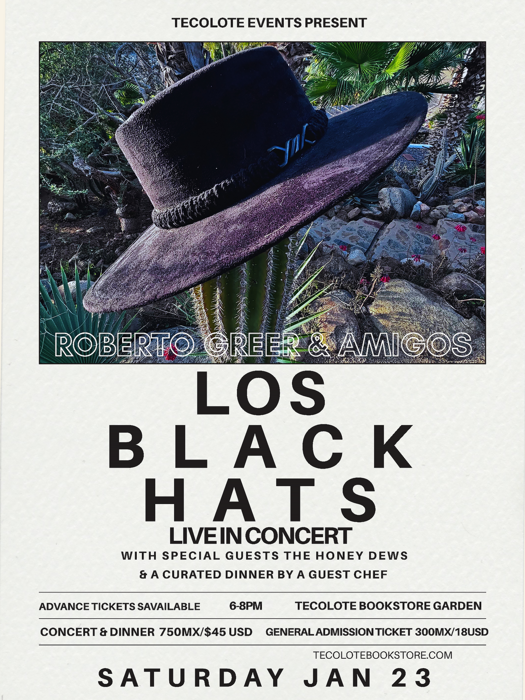 The Black Hats in Concert at Tecolote - January 23rd 2027 - Event Ticket