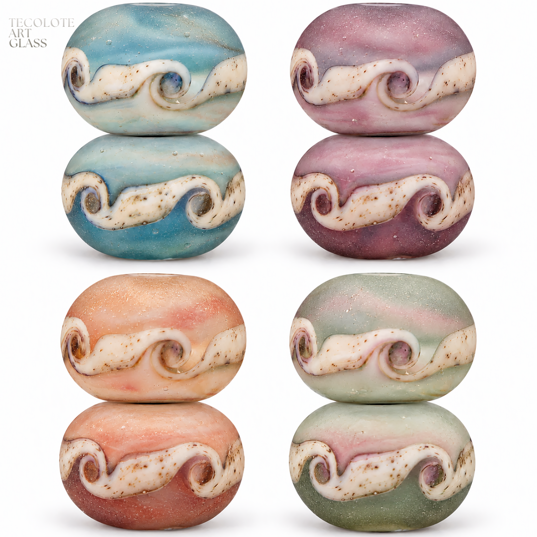 Boho Pearl Rounds in four color-ways  - Art Glass Lampwork Bead Collection