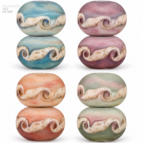 Boho Pearl Rounds in four color-ways  - Art Glass Lampwork Bead Collection