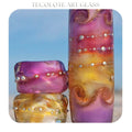 Hawaiian Sunrise Art Glass lampwork Focal Bead Set - BHB Large Hole