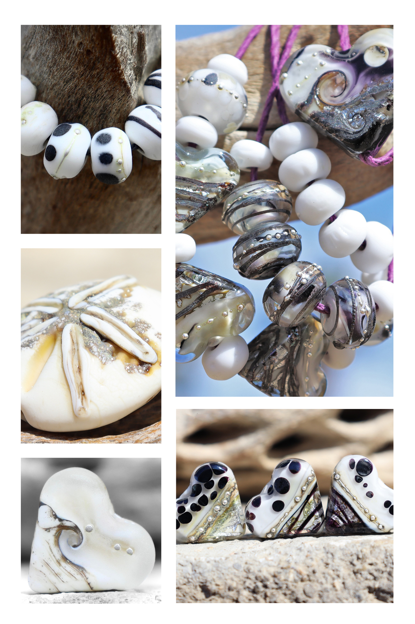 Sea Foam at Twilight Art Glass Bead Collection