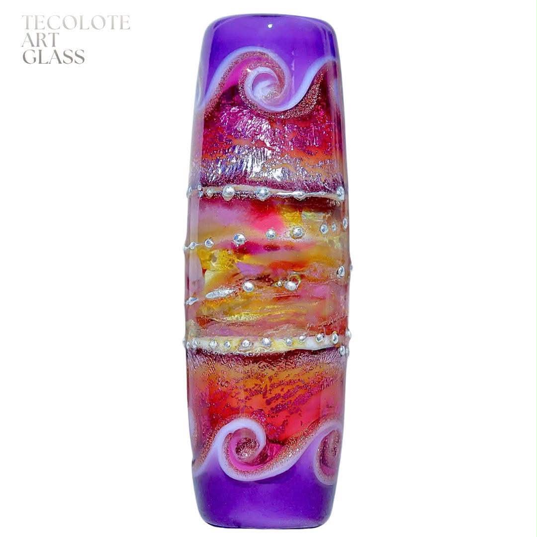 Wild Sunset in Concord  - Art Glass lampwork Focal Bead Set - BHB Large Hole