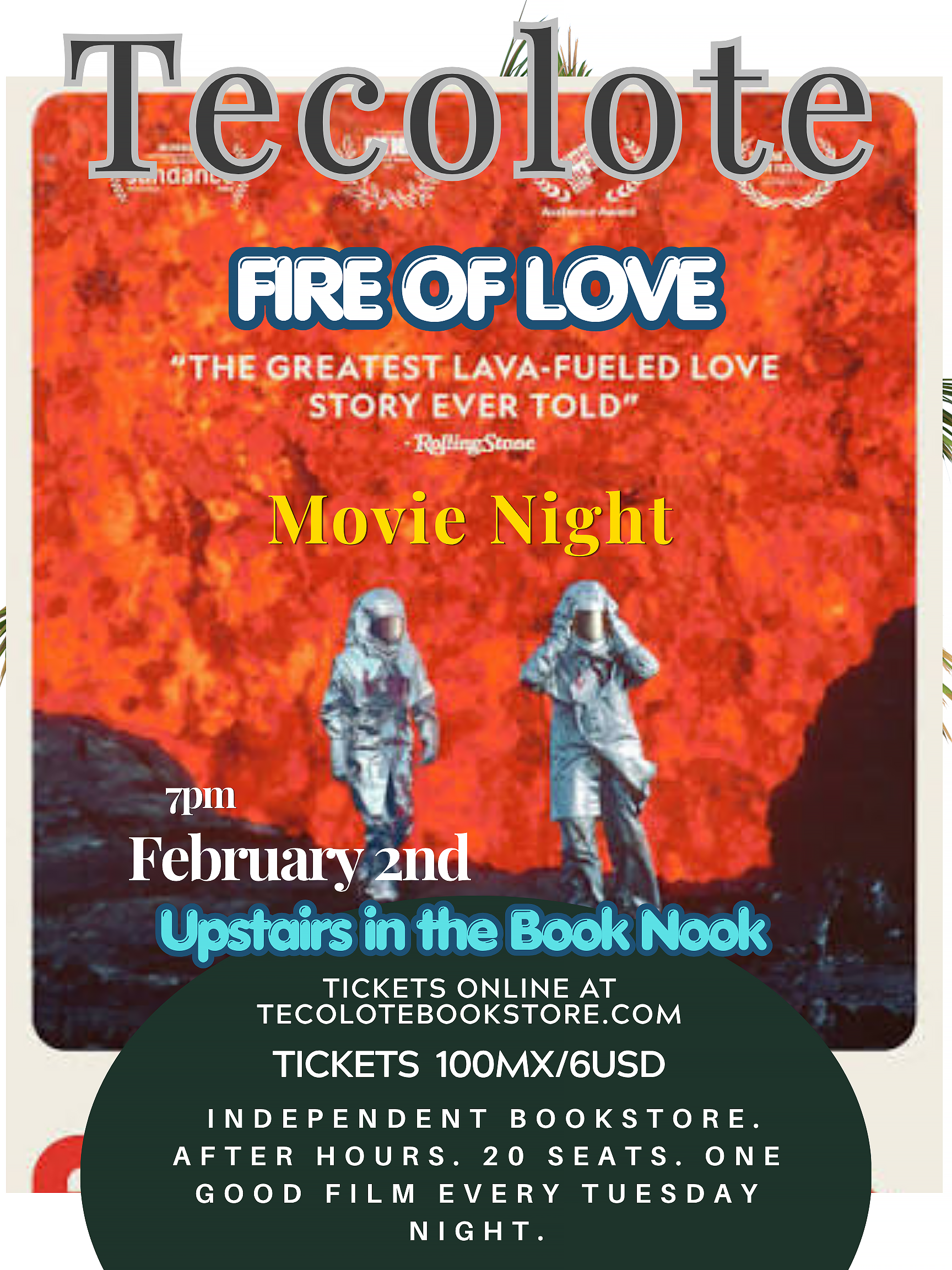 Movie Night in the Book Nook - February 2nd 2027 - Fire of Love - Event Ticket