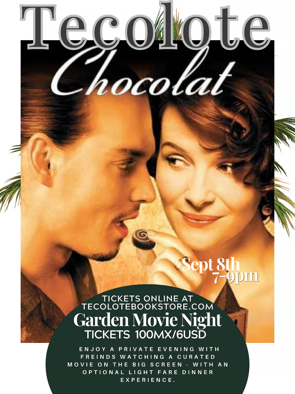 Garden Movie Night - Sept 8th 2026 - Chocolat - Event Ticket
