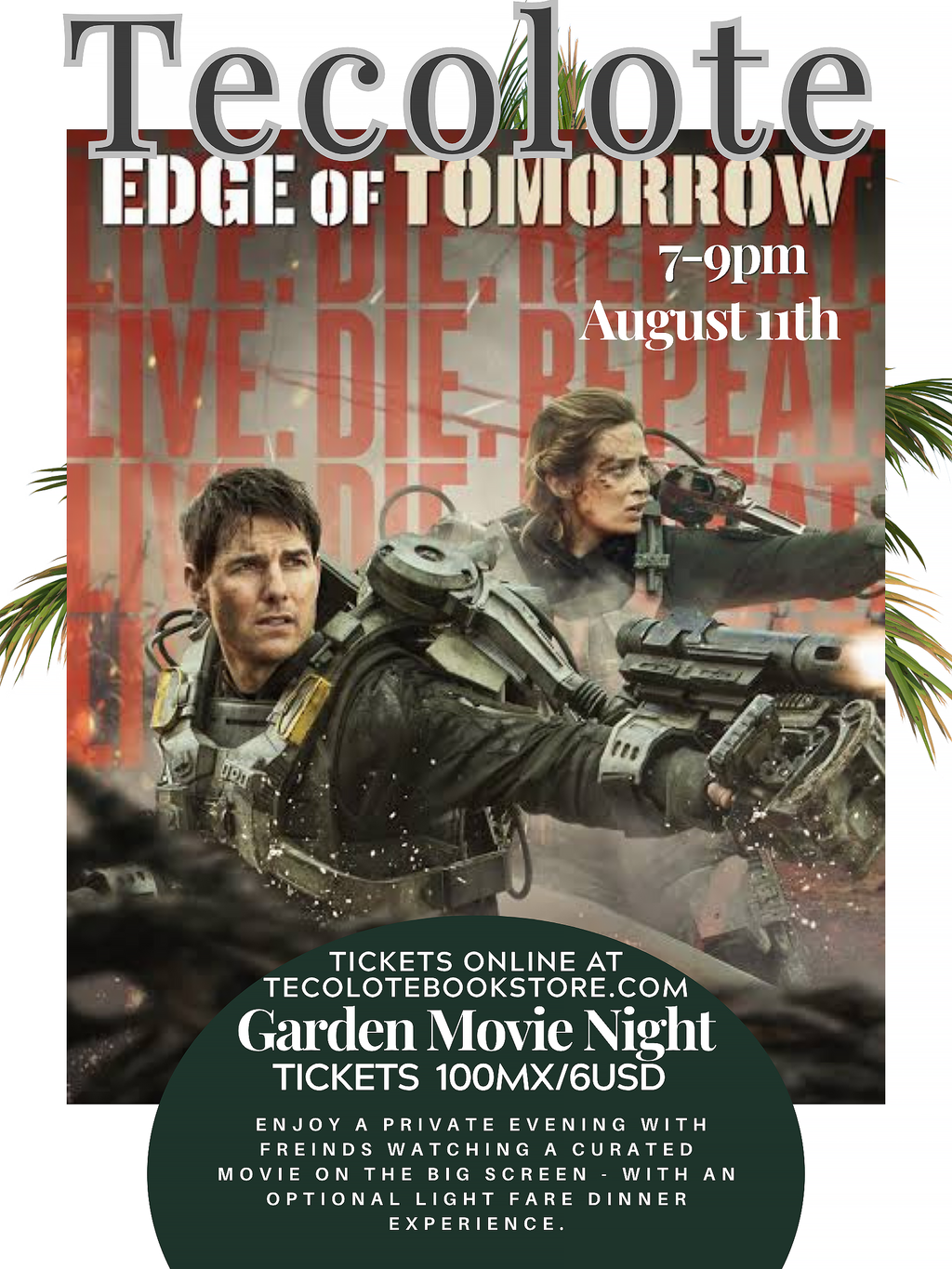 Garden Movie Night - August 11th 2026 - Edge of Tomorrow - Event Ticket