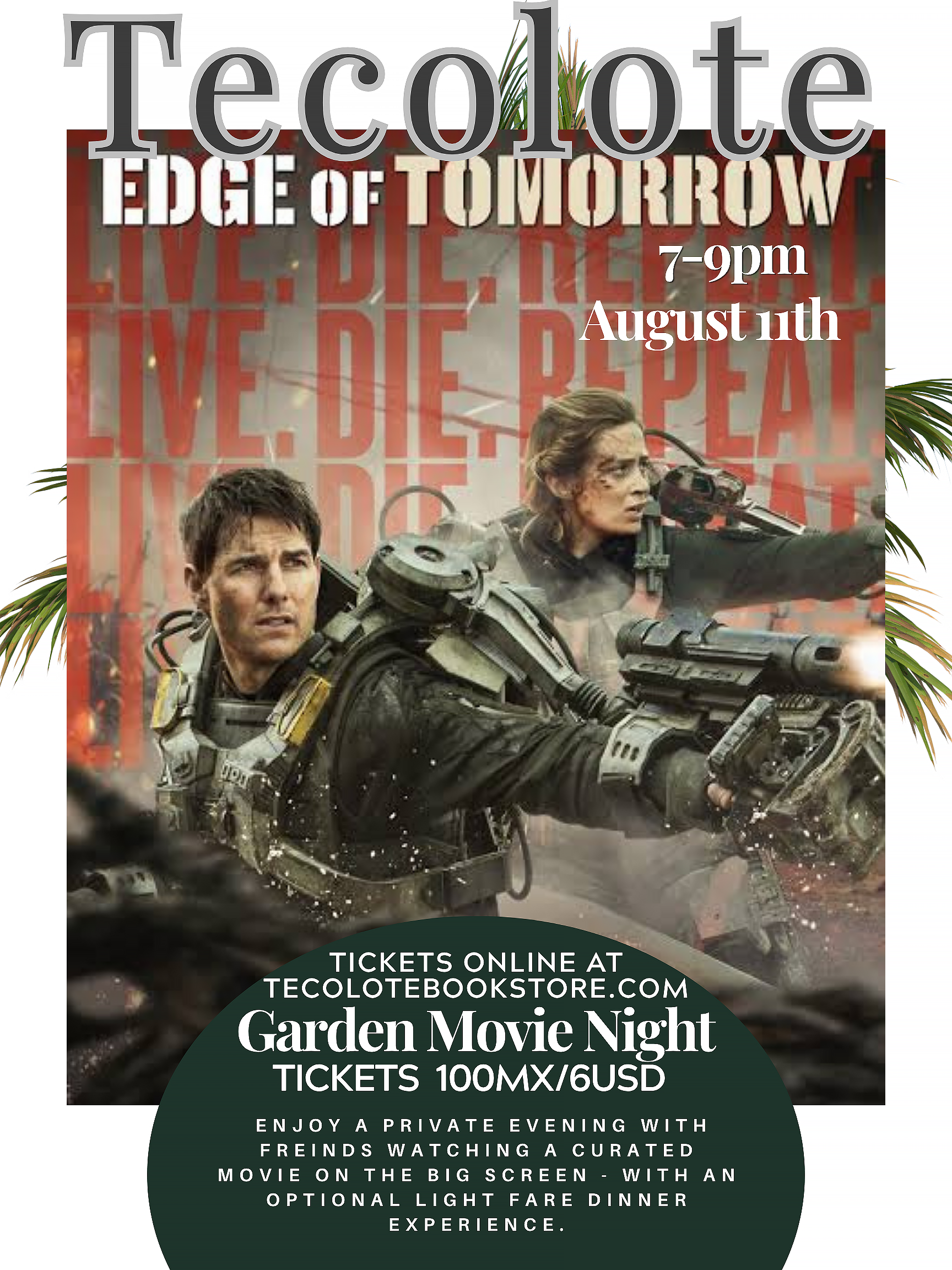 Garden Movie Night - August 11th 2026 - Edge of Tomorrow - Event Ticket